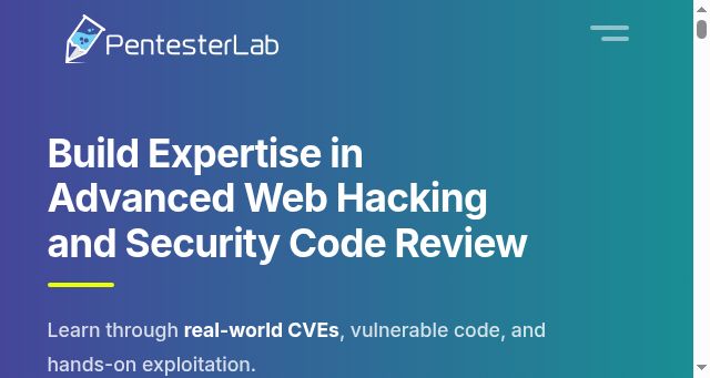 Screenshot of pentesterlab.com
