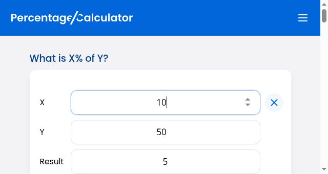 Screenshot of percent.onl