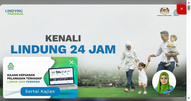 Screenshot of perkeso.gov.my