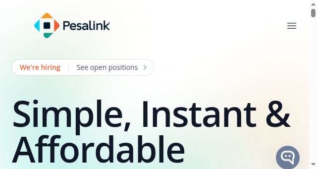 Screenshot of pesalink.co.ke