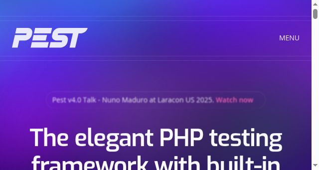 Screenshot of pestphp.com