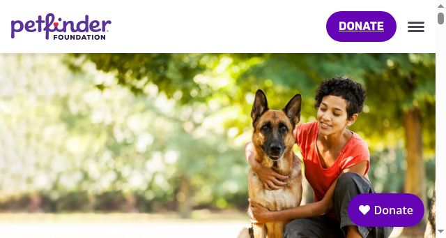 Screenshot of petfinderfoundation.org