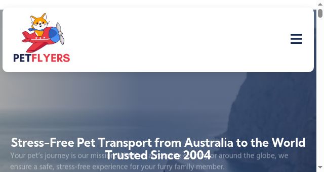 Screenshot of petflyers.com.au