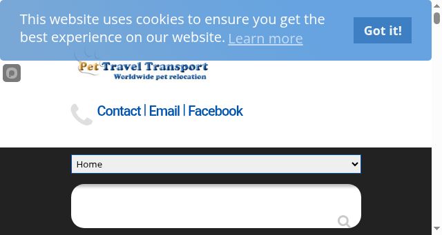 Screenshot of pettraveltransport.com