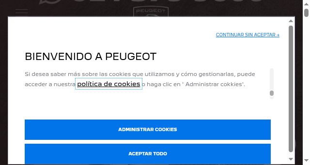Screenshot of peugeot.com.py