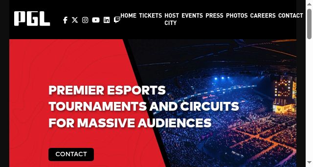 Screenshot of pglesports.com