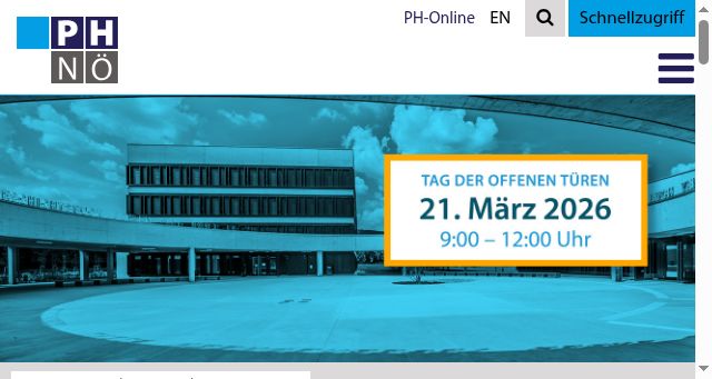 Screenshot of ph-noe.ac.at