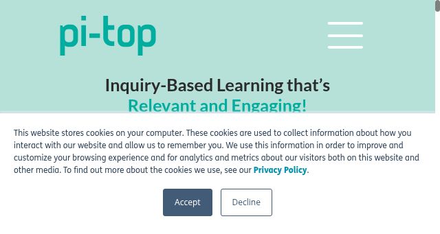 Screenshot of pi-top.com