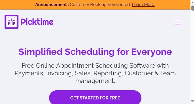 Screenshot of picktime.com