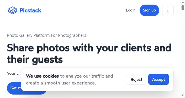 Screenshot of picstack.com