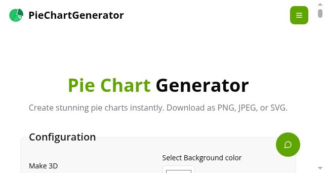 Screenshot of piechartgenerator.co