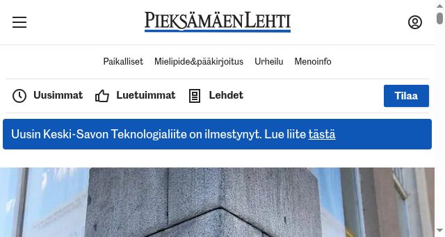Screenshot of pieksamaenlehti.fi