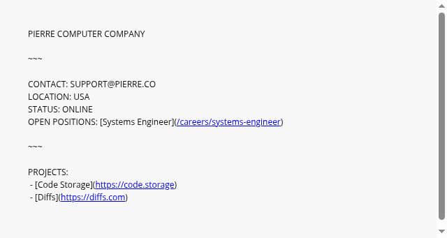 Screenshot of pierre.computer