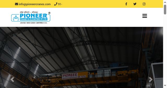 Screenshot of pioneer-cranes.com