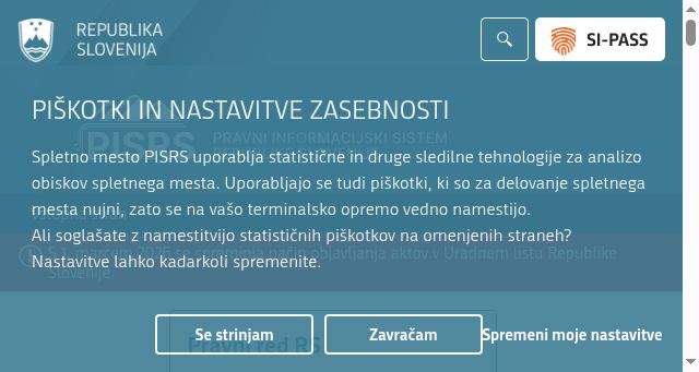 Screenshot of pisrs.si