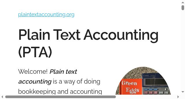 Screenshot of plaintextaccounting.org