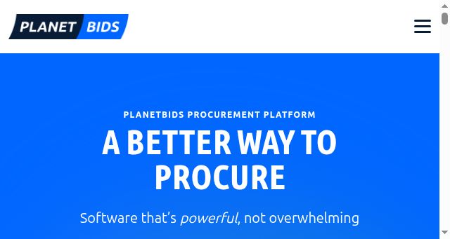 Screenshot of planetbids.com