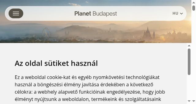 Screenshot of planetbudapest.hu