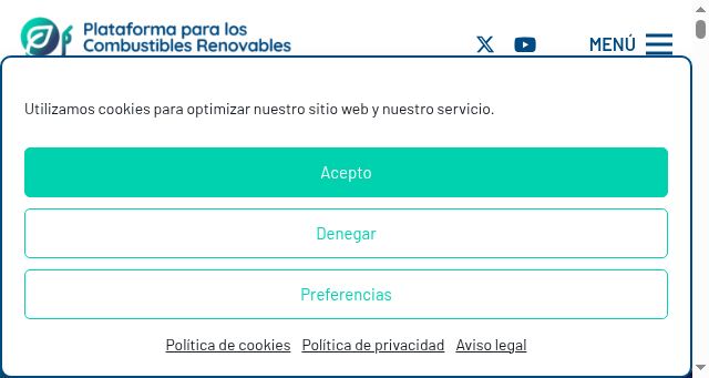Screenshot of plataformacombustiblesrenovables.es