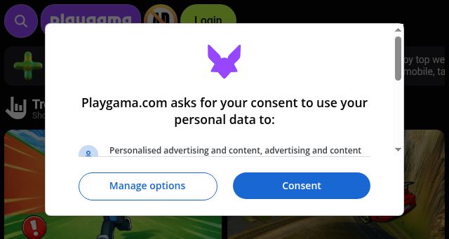 Screenshot of playgama.com