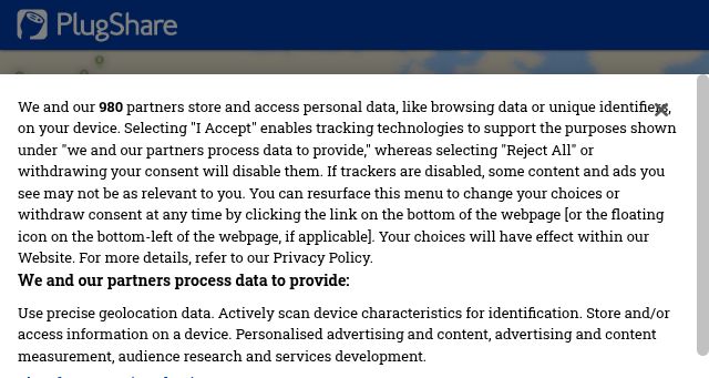 Screenshot of plugshare.com