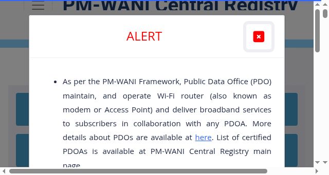 Screenshot of pmwani.gov.in