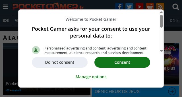 Screenshot of pocketgamer.fr