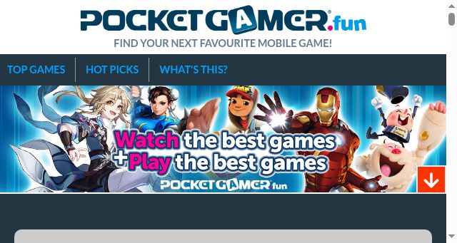 Screenshot of pocketgamer.fun