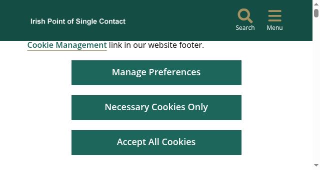 Screenshot of pointofsinglecontact.ie