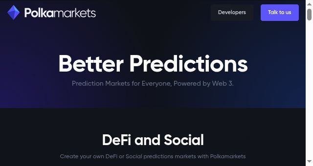 Screenshot of polkamarkets.com