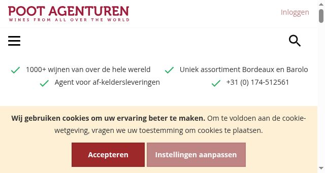 Screenshot of pootagenturen.nl