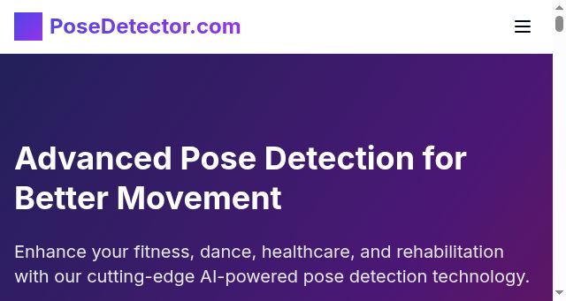 Screenshot of posedetector.com