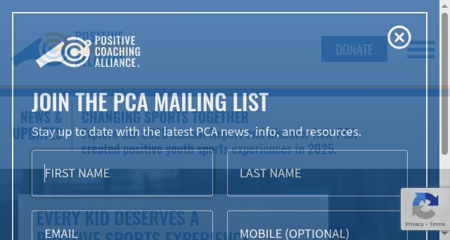 Screenshot of positivecoach.org