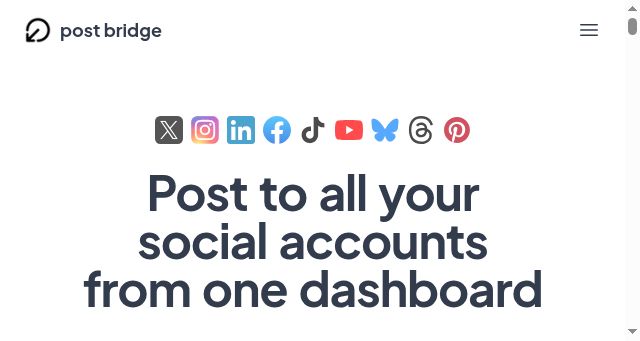 Screenshot of post-bridge.com