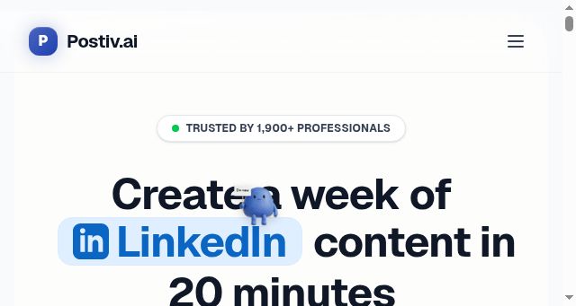 Screenshot of postiv.ai