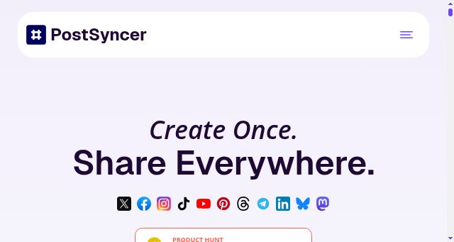 Screenshot of postsyncer.com