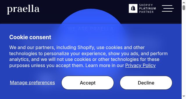 Screenshot of praella.com