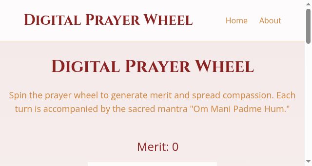Screenshot of prayerwheel.online