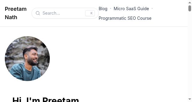 Screenshot of preetamnath.com