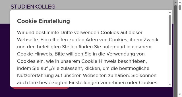 Screenshot of prep4university-studienkolleg.de