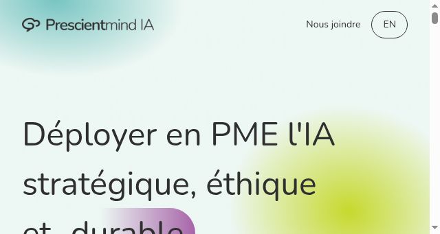 Screenshot of prescientmind.ca