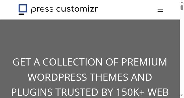 Screenshot of presscustomizr.com