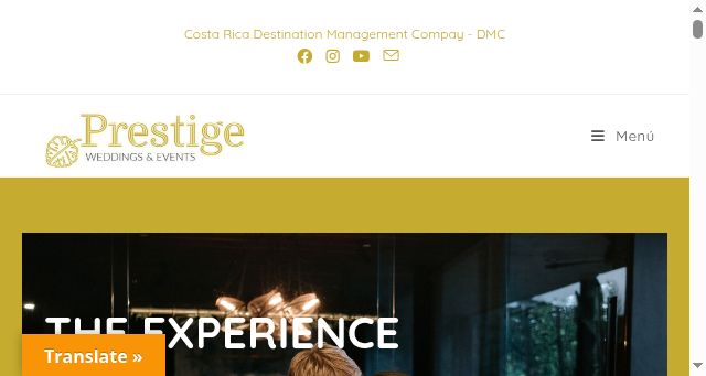 Screenshot of prestigeweddingsandevents.com