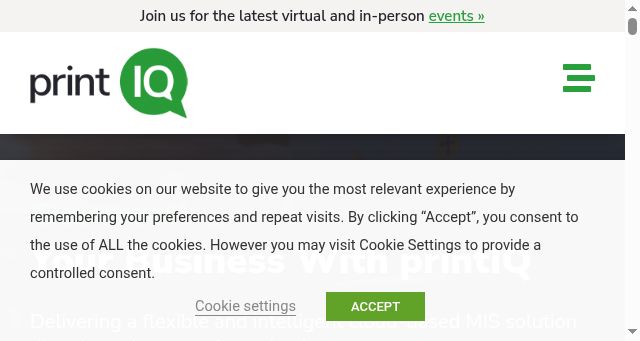 Screenshot of printiq.com