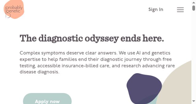 Screenshot of probablygenetic.com