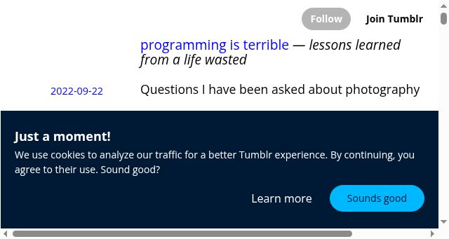 Screenshot of programmingisterrible.com