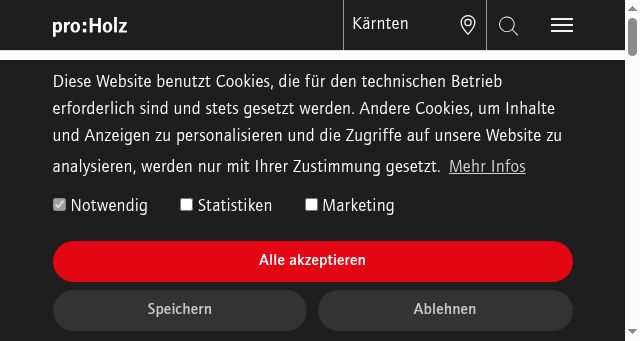 Screenshot of proholz.at