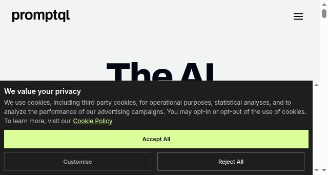 Screenshot of promptql.io