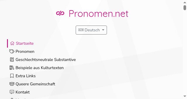 Screenshot of pronomen.net
