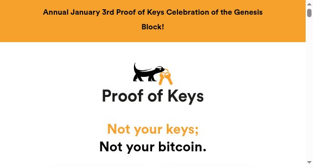 Screenshot of proofofkeys.com
